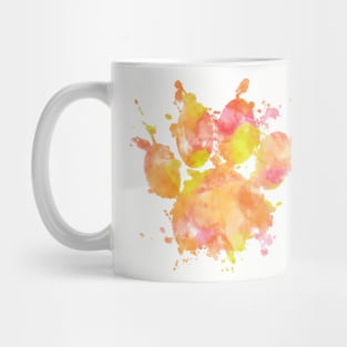 Watercolor Splash Dog Paw Print Mug